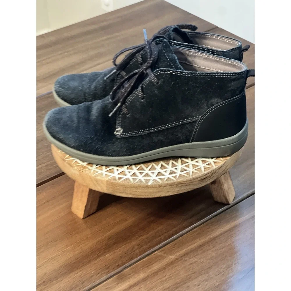Easy Spirit Country Black Suede Lace Up Ankle Boots LOCOUNTRIE Womens 6.5M